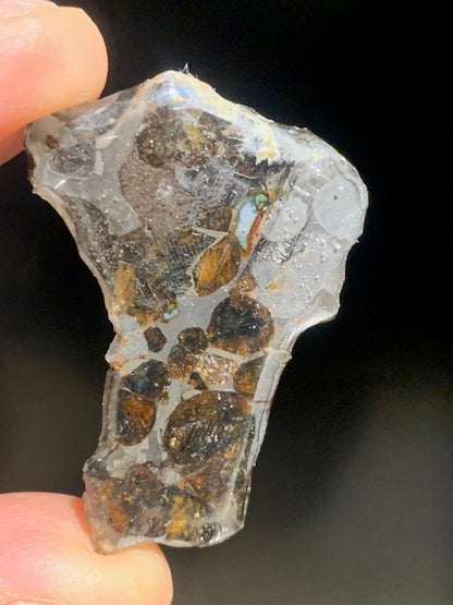 Selection of 'Pallasite Sericho' meteorites – from 6 to 40 g – magnificent inclusions of large olivine crystals