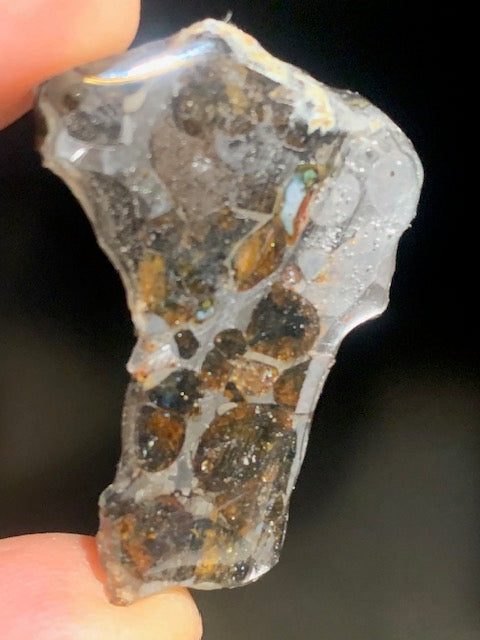 Selection of 'Pallasite Sericho' meteorites – from 6 to 40 g – magnificent inclusions of large olivine crystals