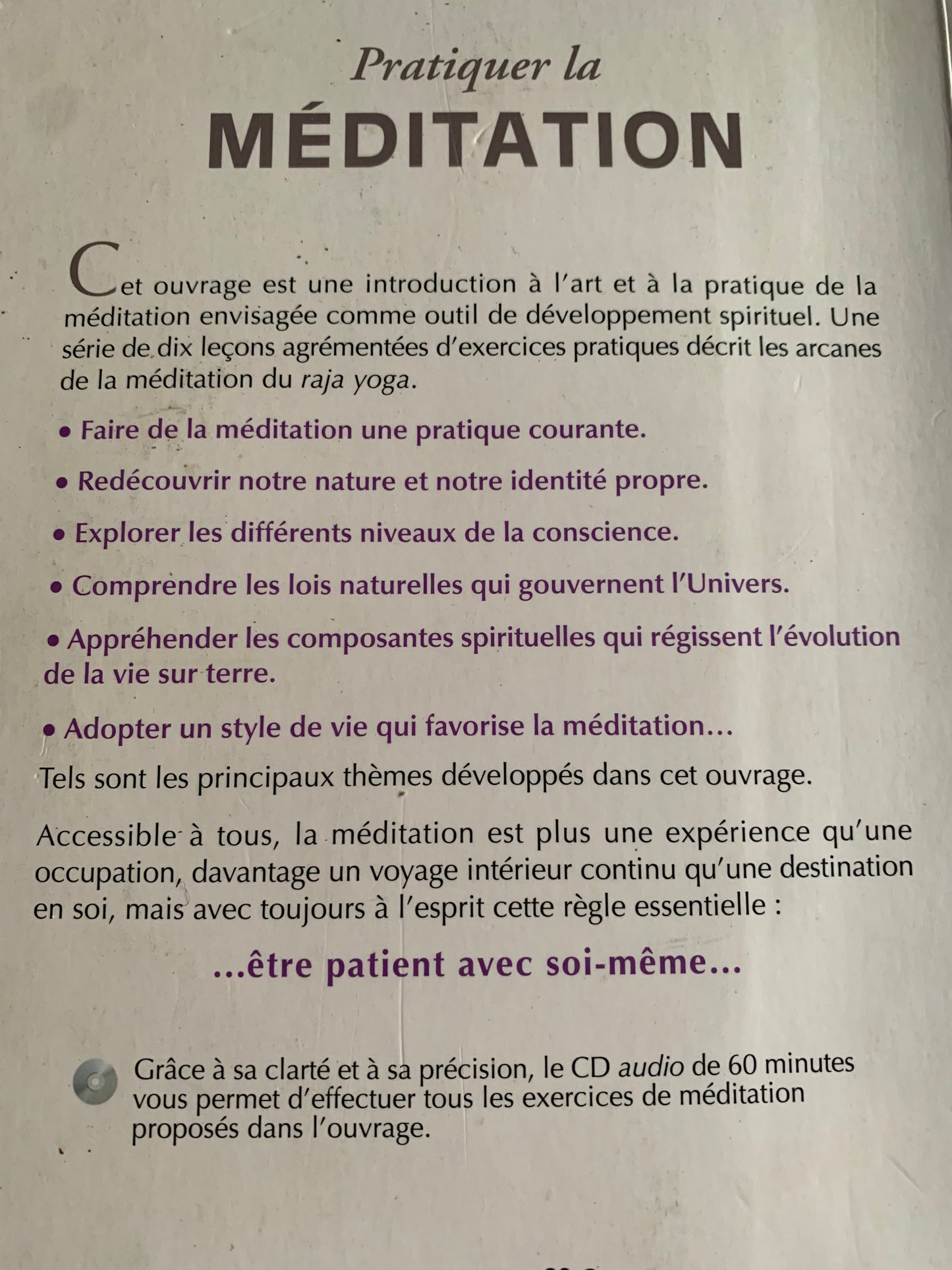 Livre + Compact Disque : Pratiquer la Méditation par Mike George | Editions Le Courrier Du Livre