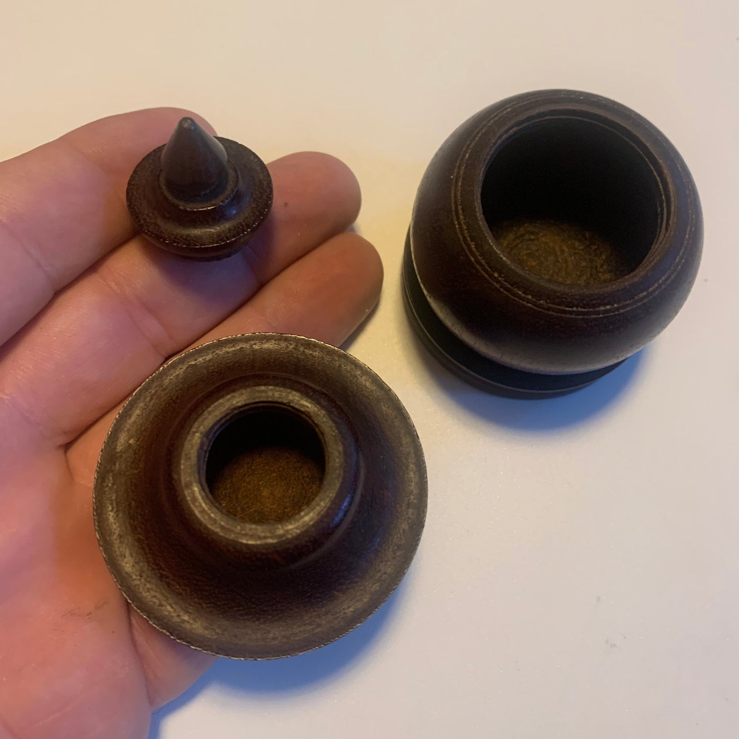 Boîte 'secrète' en bois d'acajou – 2 compartiments – Superbe réalisation !