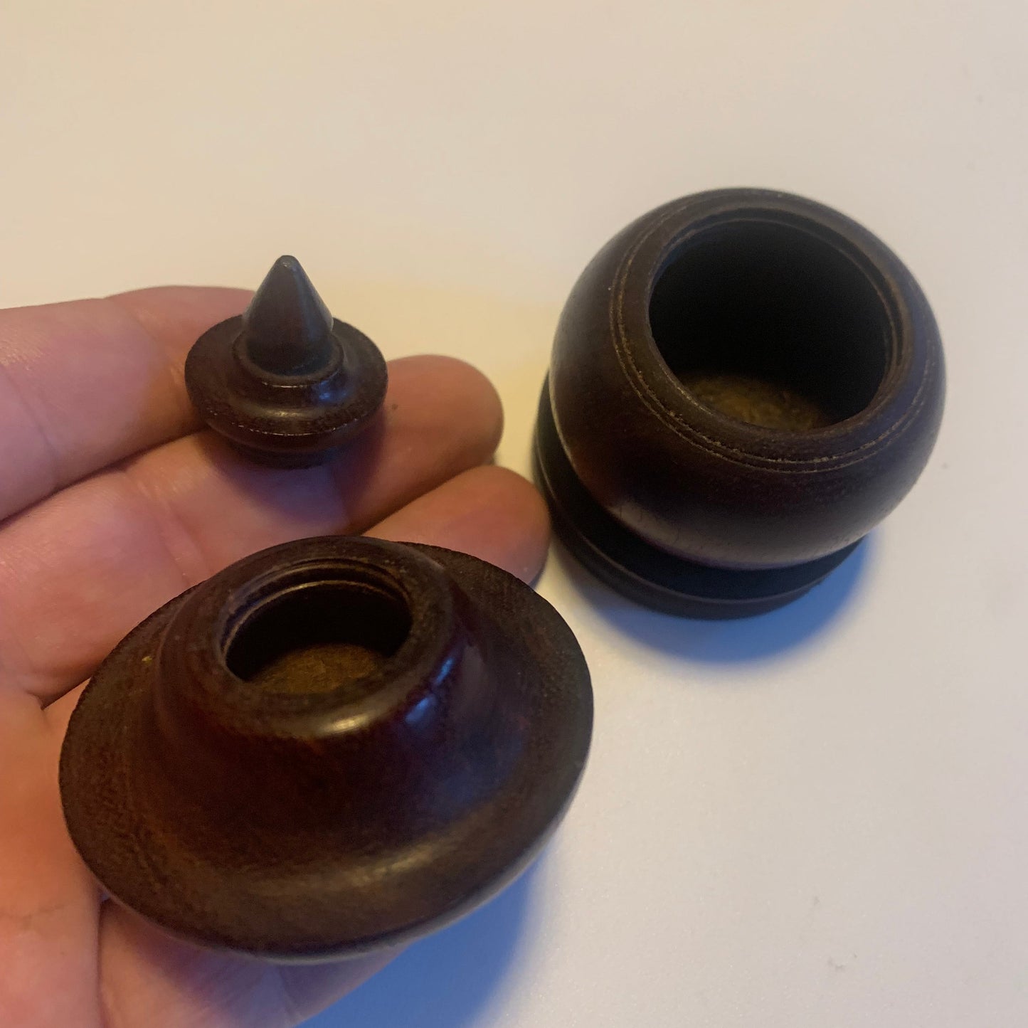 Boîte 'secrète' en bois d'acajou – 2 compartiments – Superbe réalisation !