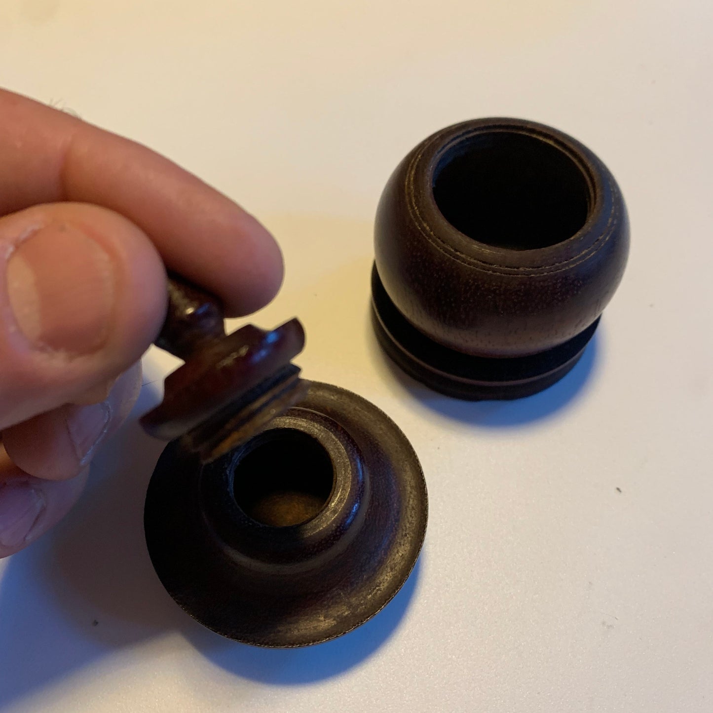 Boîte 'secrète' en bois d'acajou – 2 compartiments – Superbe réalisation !