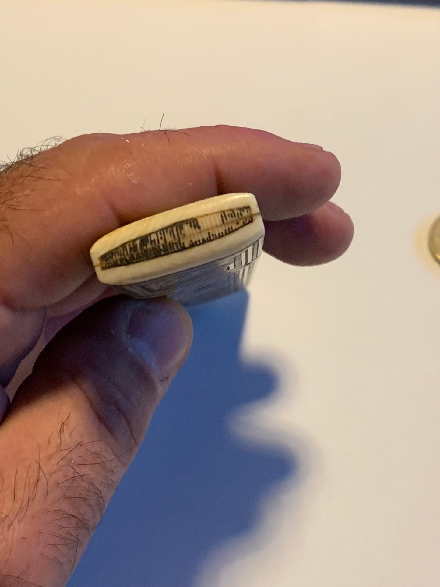 Étui / Fourreau ancien en corne sculptée – Superbe réalisation – 12 cm × 3 cm – 39 grammes !