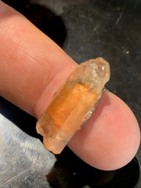 Bague en Quartz Hématoide en laiton argenté - Taille réglable