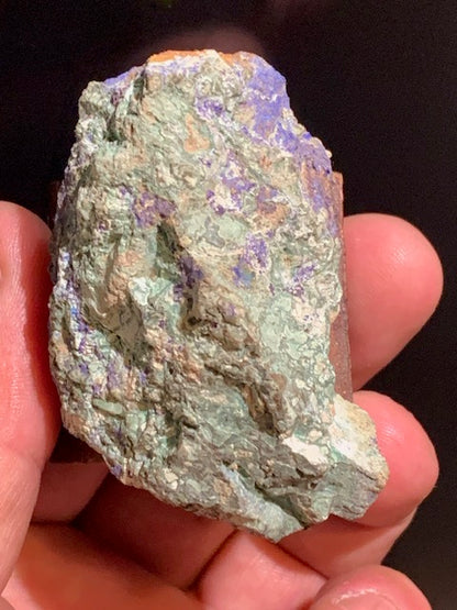 Azurite Chrysocolle - Collection ancienne - Spécimen brut d'agrégat sur socle - de 60 x 40 x 25 mm - 58,3 gr.