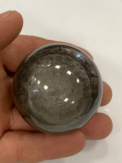 Obsidienne Argentée, sphère de 52 millimètres - 196  grammes