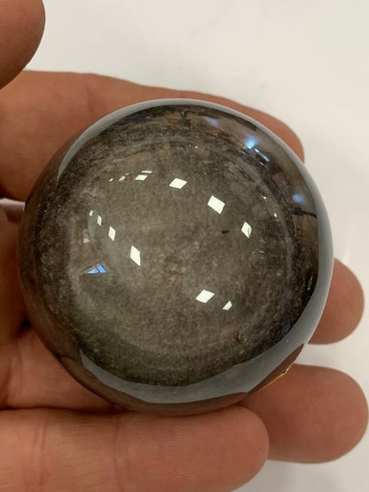 Obsidienne Argentée, sphère de 52 millimètres - 196  grammes