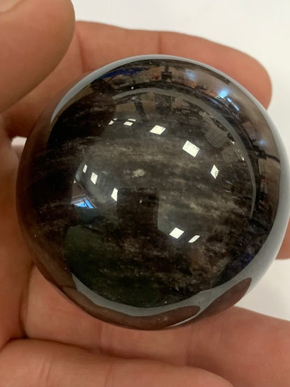 Obsidienne Argentée, sphère de 52 millimètres - 196  grammes