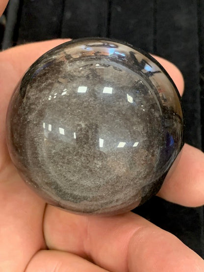 Obsidienne Argentée, sphère de 52 millimètres - 196  grammes