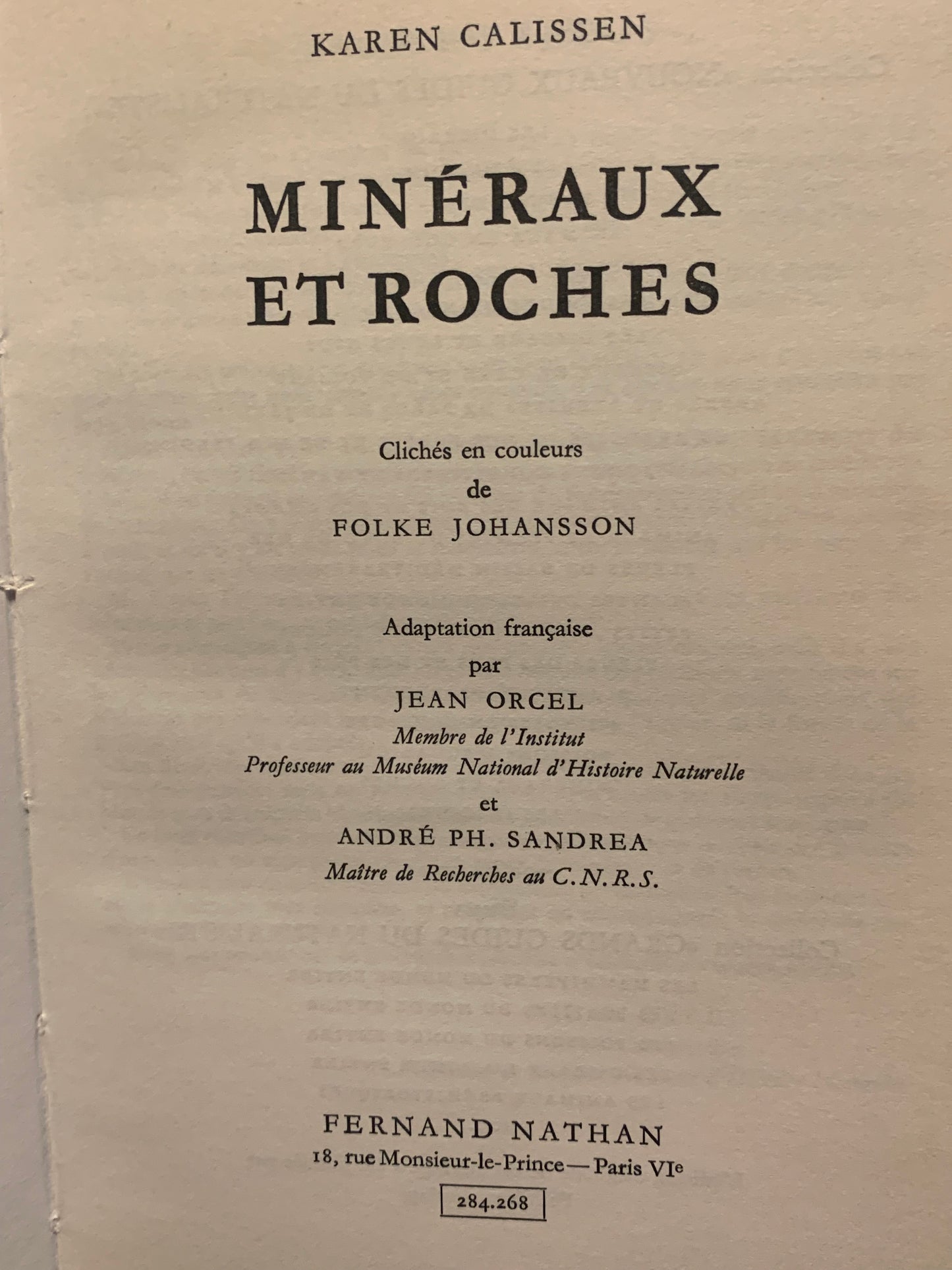 Livre : Minéraux et Roches par Karen Calissen | Format Broché | Editions Fernand Nathan