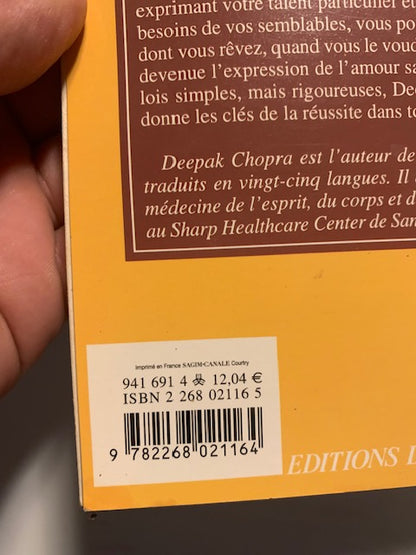 Livre : Les Sept Lois Spirituelles Du Succès par Deepak Chopra | Format Poche | Editions DU ROCHER