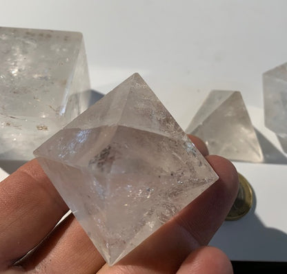 Rare ! Solides de Platon de taille de taille L, set de 5 pièces de 40 à 60 mm - Qualité A à AAA