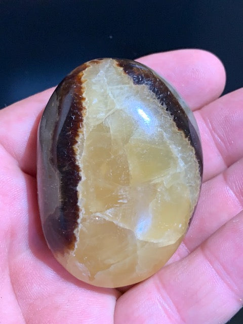 Septaria, galet roulé de 59 mm x 43 x 22 - 81,8 gr.