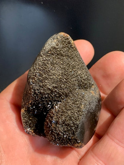 Septaria, freeform display piece, 863 grams - 120 x 85 x 80 millimeters. Superb quality, an open freeform shape full of mineral velvet!