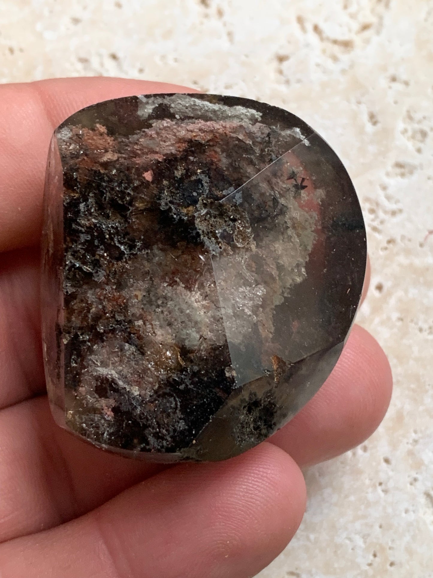 Cristal de Roche/ Quartz Lodolite ou Quartz Chaman – Spécimen naturel - ± 45 mm × 39 × 30 - 69,3 gr. !