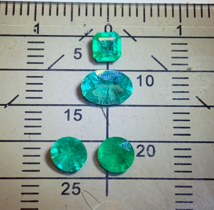 Émeraudes naturelles de Zambie – Pierres fines authentiques (2 carats au total) - Vendu en lot ou à l’unité