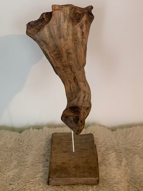 Sculpture en bois flotté de Loire : 'Tête D'Éléphant' - 52 cm de hauteur × 41 × 21 - Création Zen Curiosity