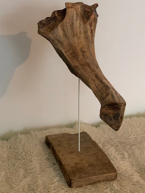 Sculpture en bois flotté de Loire : 'Tête D'Éléphant' - 52 cm de hauteur × 41 × 21 - Création Zen Curiosity