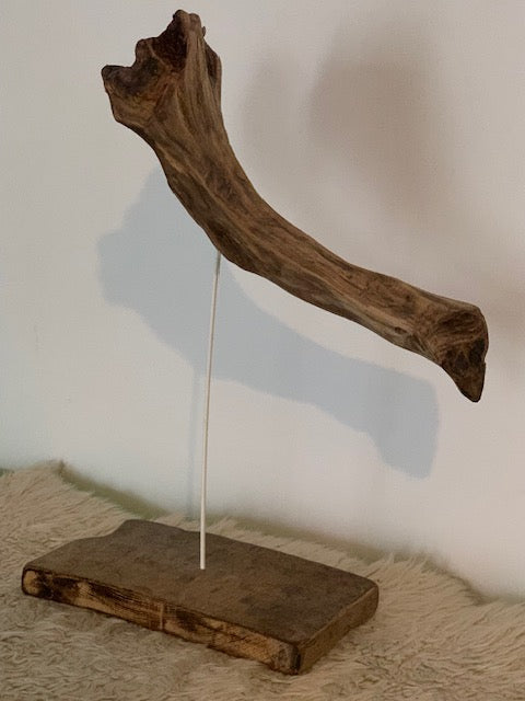 Sculpture en bois flotté de Loire : 'Tête D'Éléphant' - 52 cm de hauteur × 41 × 21 - Création Zen Curiosity