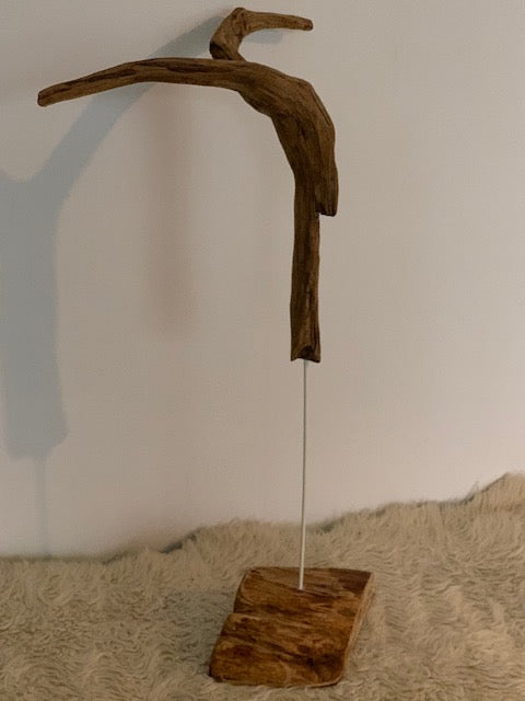 Sculpture en bois flotté de Loire : 'Tête De Chèvre' - 50 cm de hauteur × 37 × 21 - Création Zen Curiosity