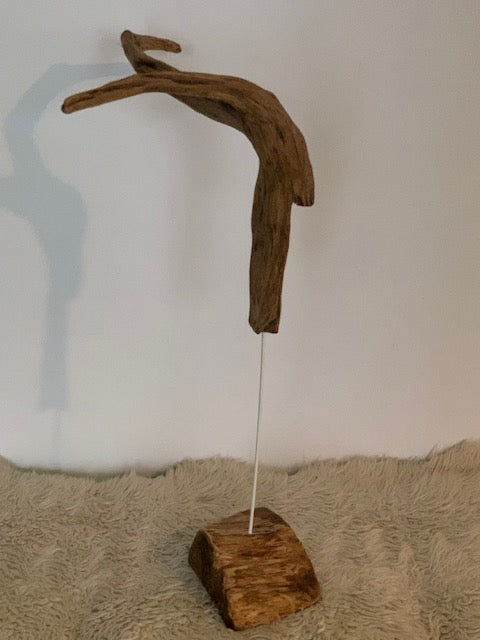 Sculpture en bois flotté de Loire : 'Tête De Chèvre' - 50 cm de hauteur × 37 × 21 - Création Zen Curiosity