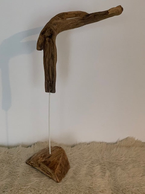 Sculpture en bois flotté de Loire : 'Tête De Chèvre' - 50 cm de hauteur × 37 × 21 - Création Zen Curiosity