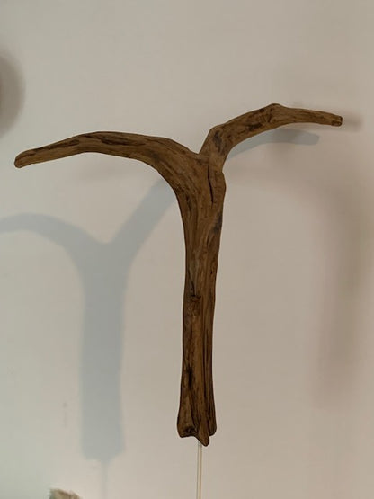Sculpture en bois flotté de Loire : 'Tête De Chèvre' - 50 cm de hauteur × 37 × 21 - Création Zen Curiosity