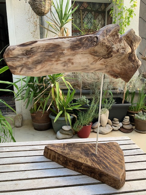 Sculpture en bois flotté de Loire : 'Tête De Cheval' - 40 cm de hauteur × 34 × 18 - Création Zen Curiosity