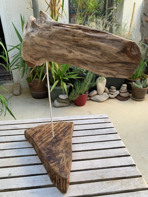 Sculpture en bois flotté de Loire : 'Tête De Cheval' - 40 cm de hauteur × 34 × 18 - Création Zen Curiosity