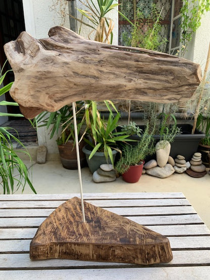 Sculpture en bois flotté de Loire : 'Tête De Cheval' - 40 cm de hauteur × 34 × 18 - Création Zen Curiosity
