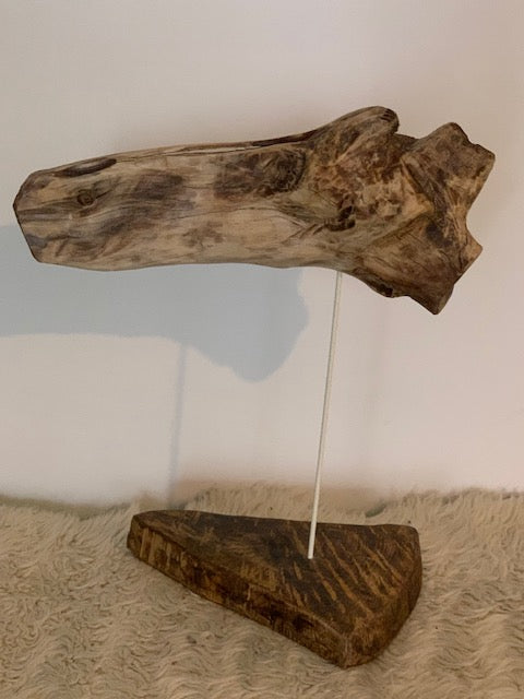 Sculpture en bois flotté de Loire : 'Tête De Cheval' - 40 cm de hauteur × 34 × 18 - Création Zen Curiosity