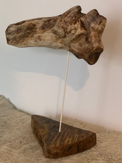 Sculpture en bois flotté de Loire : 'Tête De Cheval' - 40 cm de hauteur × 34 × 18 - Création Zen Curiosity