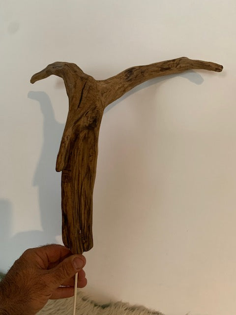 Sculpture en bois flotté de Loire : 'Tête De Chèvre' - 50 cm de hauteur × 37 × 21 - Création Zen Curiosity