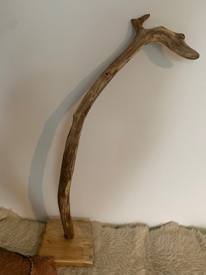 Sculpture en bois flotté de Loire : 'Tête De Cygne' - 77 cm de hauteur × 40 × 30 - Création Zen Curiosity