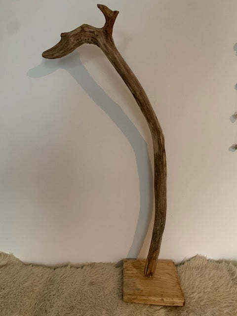 Sculpture en bois flotté de Loire : 'Tête De Cygne' - 77 cm de hauteur × 40 × 30 - Création Zen Curiosity