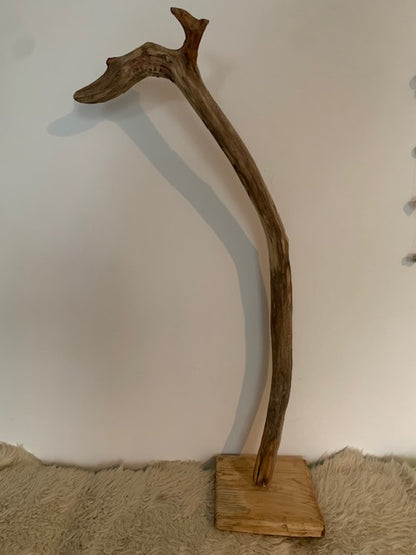 Sculpture en bois flotté de Loire : 'Tête De Cygne' - 77 cm de hauteur × 40 × 30 - Création Zen Curiosity