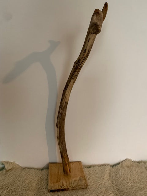 Sculpture en bois flotté de Loire : 'Tête De Cygne' - 77 cm de hauteur × 40 × 30 - Création Zen Curiosity