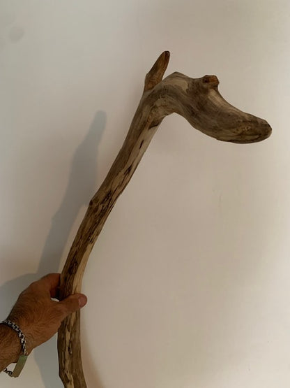 Sculpture en bois flotté de Loire : 'Tête De Cygne' - 77 cm de hauteur × 40 × 30 - Création Zen Curiosity