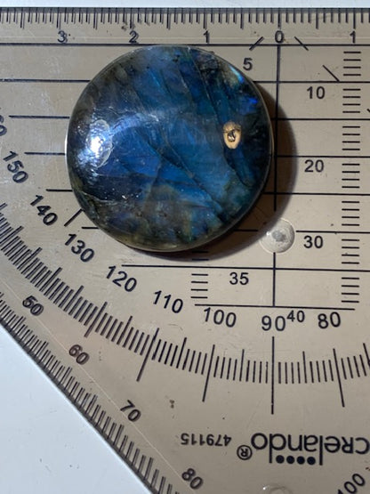 Labradorite, cabochon de forme 'ronde' - ± 28 x 7 mm - 9,3 gr. - Qualité AA à AAA !