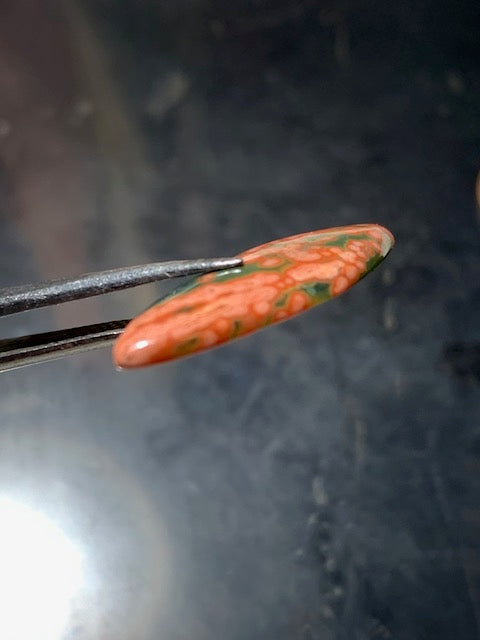 Jaspe Orbiculaire (Aussi appelé Jaspe Océan), cabochon de forme 'marquise' - ± 25 x 11 x 3 mm - 1 gr. - Qualité AAA !