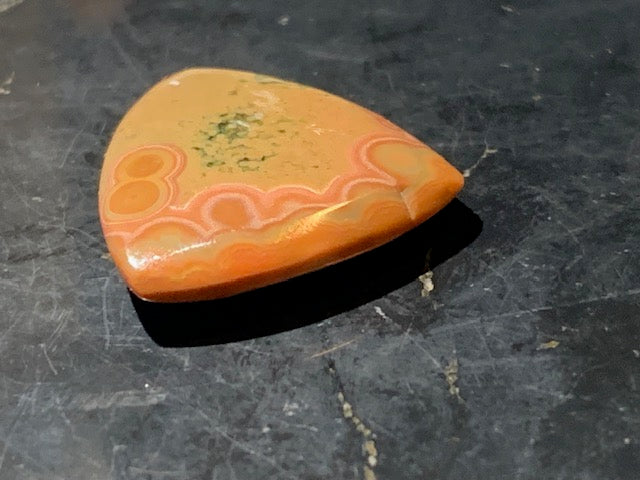 Jaspe Orbiculaire (Aussi appelé Jaspe Océan), cabochon de forme 'Trillion' - ± 21 x 5 mm - 2,8 gr. - Qualité AAA !