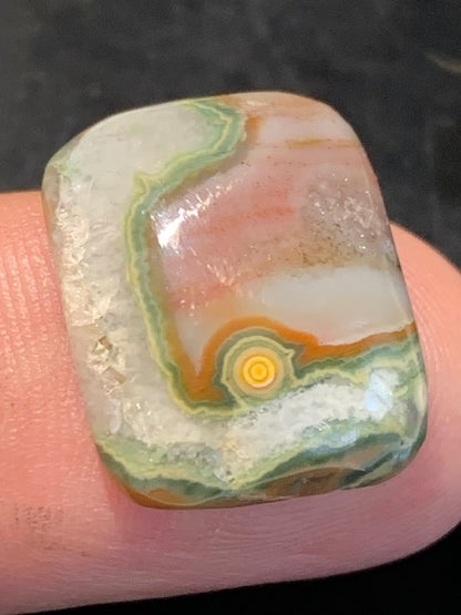 Jaspe Orbiculaire (Aussi appelé Jaspe Océan), cabochon de forme 'rectangle' - ± 20 x 16 x 6 mm - 3,2 gr. - Qualité AAA !