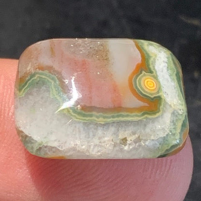 Jaspe Orbiculaire (Aussi appelé Jaspe Océan), cabochon de forme 'rectangle' - ± 20 x 16 x 6 mm - 3,2 gr. - Qualité AAA !