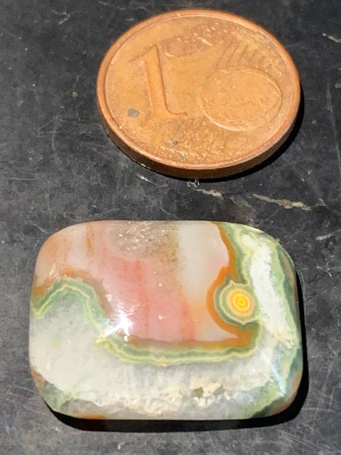 Jaspe Orbiculaire (Aussi appelé Jaspe Océan), cabochon de forme 'rectangle' - ± 20 x 16 x 6 mm - 3,2 gr. - Qualité AAA !