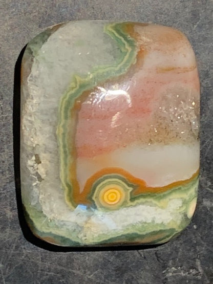 Jaspe Orbiculaire (Aussi appelé Jaspe Océan), cabochon de forme 'rectangle' - ± 20 x 16 x 6 mm - 3,2 gr. - Qualité AAA !