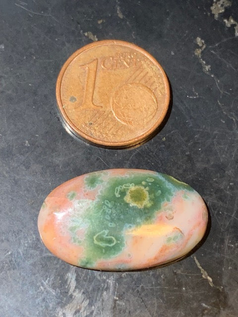 Jaspe Orbiculaire (Aussi appelé Jaspe Océan), cabochon de forme 'Ovale' - ± 23 x 15 x 5 mm - 2,2 gr. - Qualité AAA !