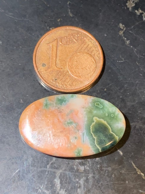 Jaspe Orbiculaire (Aussi appelé Jaspe Océan), cabochon de forme 'Ovale' - ± 23 x 15 x 5 mm - 2,2 gr. - Qualité AAA !