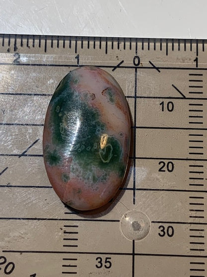 Jaspe Orbiculaire (Aussi appelé Jaspe Océan), cabochon de forme 'Ovale' - ± 23 x 15 x 5 mm - 2,2 gr. - Qualité AAA !