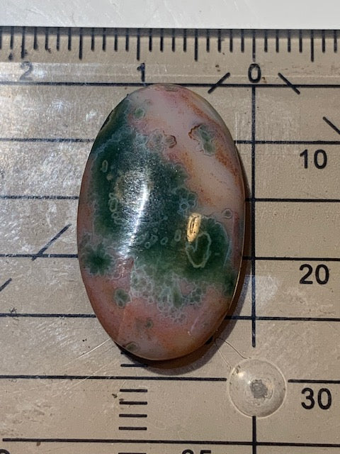 Jaspe Orbiculaire (Aussi appelé Jaspe Océan), cabochon de forme 'Ovale' - ± 23 x 15 x 5 mm - 2,2 gr. - Qualité AAA !