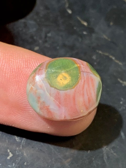 Jaspe Orbiculaire (Aussi appelé Jaspe Océan), cabochon de forme 'Ovale' - ± 17 x 15 x 5 mm - 2 gr. - Qualité AAA !